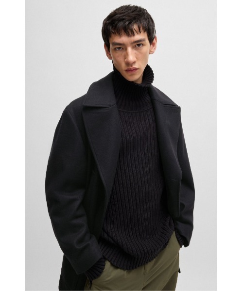 セール】ウール ダブルブレスト ピーコート（ピーコート）｜HUGO