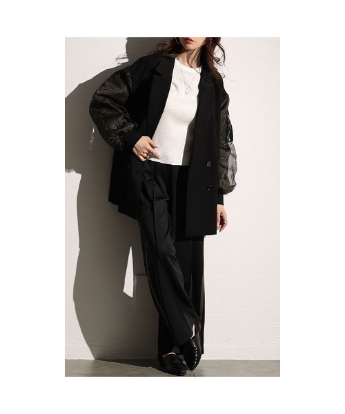 異素材ミリタリーテーラードジャケット（テーラードジャケット）｜Sawa