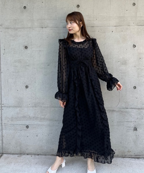 セール】シアーシフォンチュールワンピース（ワンピース）｜Rosy luce