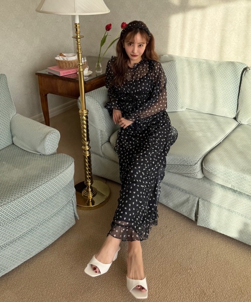 セール】シアーシフォンチュールワンピース（ワンピース）｜Rosy luce