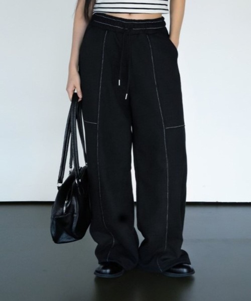 3.3 Field Trip (3.3フィールドトリップ)の「3.3 Field Trip/ステッチジョガーパンツ(スウェットパンツ・レディース・アイボリー/ブラック・FREE)」の2枚目の写真