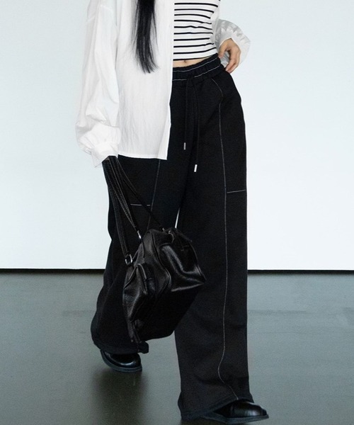 3.3 Field Trip (3.3フィールドトリップ)の「3.3 Field Trip/ステッチジョガーパンツ(スウェットパンツ・レディース・アイボリー/ブラック・FREE)」の16枚目の写真