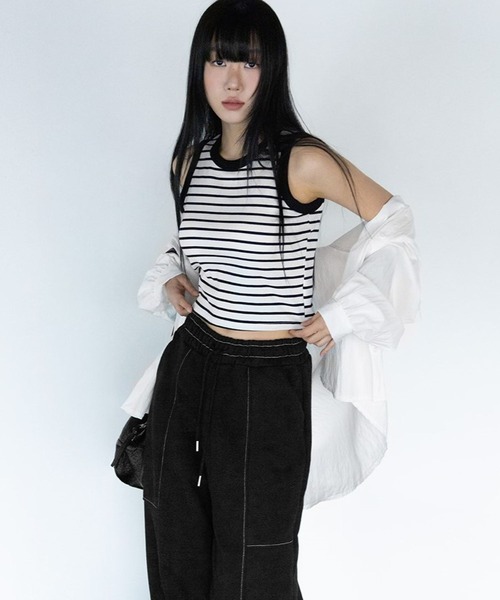 3.3 Field Trip (3.3フィールドトリップ)の「3.3 Field Trip/ステッチジョガーパンツ(スウェットパンツ・レディース・アイボリー/ブラック・FREE)」の17枚目の写真