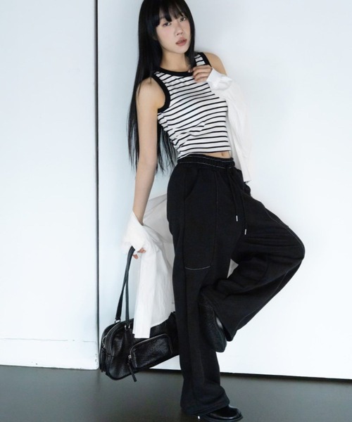 3.3 Field Trip (3.3フィールドトリップ)の「3.3 Field Trip/ステッチジョガーパンツ(スウェットパンツ・レディース・アイボリー/ブラック・FREE)」の11枚目の写真