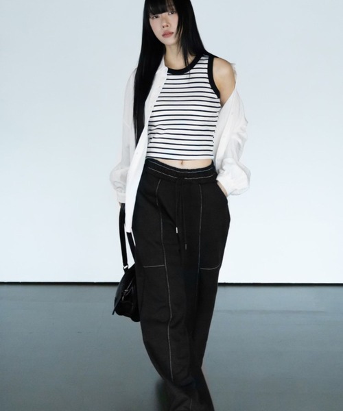 3.3 Field Trip (3.3フィールドトリップ)の「3.3 Field Trip/ステッチジョガーパンツ(スウェットパンツ・レディース・アイボリー/ブラック・FREE)」の12枚目の写真