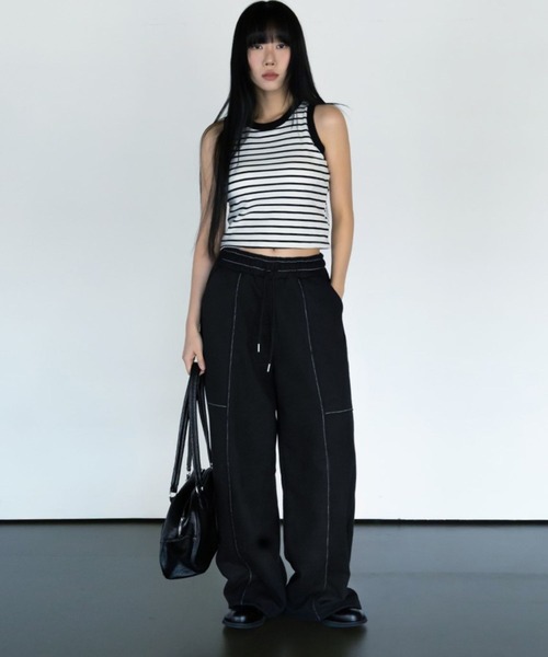 3.3 Field Trip (3.3フィールドトリップ)の「3.3 Field Trip/ステッチジョガーパンツ(スウェットパンツ・レディース・アイボリー/ブラック・FREE)」の13枚目の写真