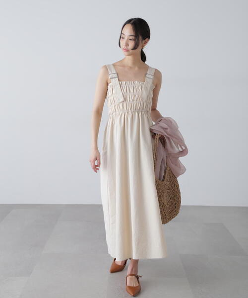 FREE'S MART（フリーズマート）の「◆シャーリングジャンスカ（ジャンパースカート・レディース・ホワイト/ブラック・SMALL/MEDIUM）」の13枚目の写真