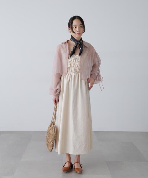 FREE'S MART（フリーズマート）の「◆シャーリングジャンスカ（ジャンパースカート・レディース・ホワイト/ブラック・SMALL/MEDIUM）」の16枚目の写真