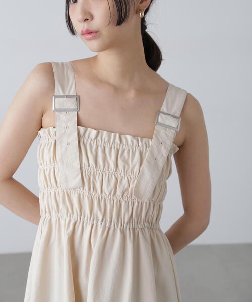 FREE'S MART（フリーズマート）の「◆シャーリングジャンスカ（ジャンパースカート・レディース・ホワイト/ブラック・SMALL/MEDIUM）」の21枚目の写真