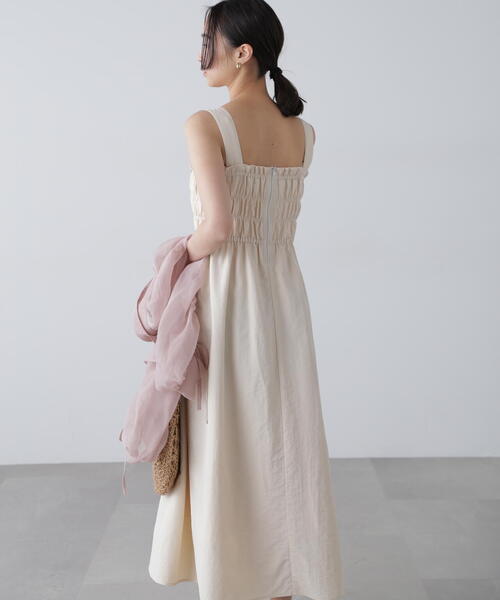 FREE'S MART（フリーズマート）の「◆シャーリングジャンスカ（ジャンパースカート・レディース・ホワイト/ブラック・SMALL/MEDIUM）」の2枚目の写真