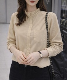 SallyLunn（サリーラン）の「【お気に入り1.4万人突破！選べる12カラー/S～XLサイズ展開♪】襟元フリルシャツブラウス（シャツ/ブラウス）」