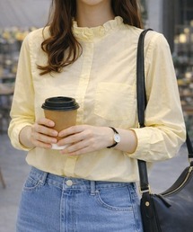 SallyLunn（サリーラン）の「【お気に入り1万人突破！選べる7カラー/S～XLサイズ展開♪】襟元フリルシャツブラウス（シャツ/ブラウス）」