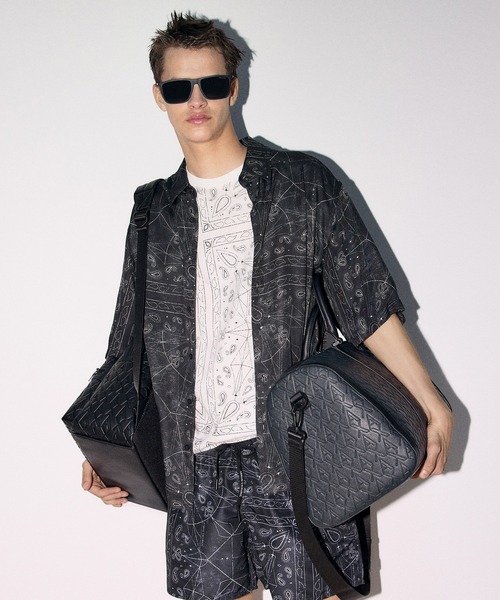 ARMANI EXCHANGE（アルマーニエクスチェンジ）の「【A|X アルマーニ エクスチェンジ】ペイズリープリント 半袖クルーネックTシャツ/REGULAR+（EC限定カラー含）（Tシャツ/カットソー・メンズ・ホワイト/ブラック系1・SMALL/X-LARGE/X-SMALL/LARGE/MEDIUM/XX-LARGE）」の12枚目の写真