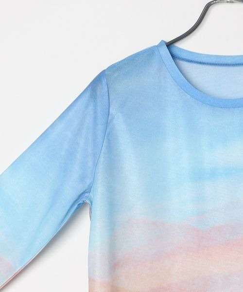 JEANASIS(ジーナシス)の「landscapeシアーLS/450949(Tシャツ/カットソー・レディース・ベージュ系その他/ブルー系その他・FREE)」の10枚目の写真