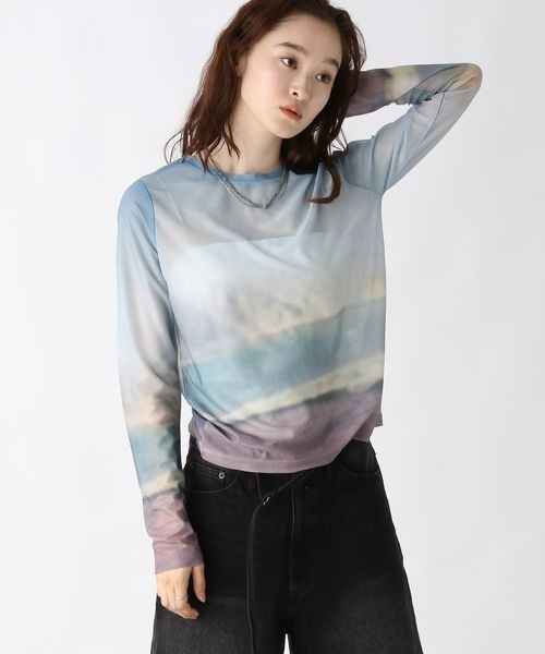 JEANASIS(ジーナシス)の「landscapeシアーLS/450949(Tシャツ/カットソー・レディース・ベージュ系その他/ブルー系その他・FREE)」の18枚目の写真