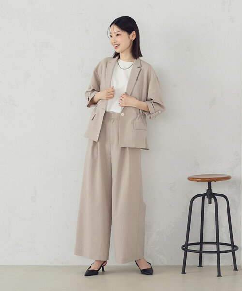 COMME CA ISM(コムサイズム)の「【接触冷感】バックタックTシャツ(Tシャツ/カットソー・レディース・ブルー/ブラック/ホワイト・LARGE/MEDIUM)」の7枚目の写真