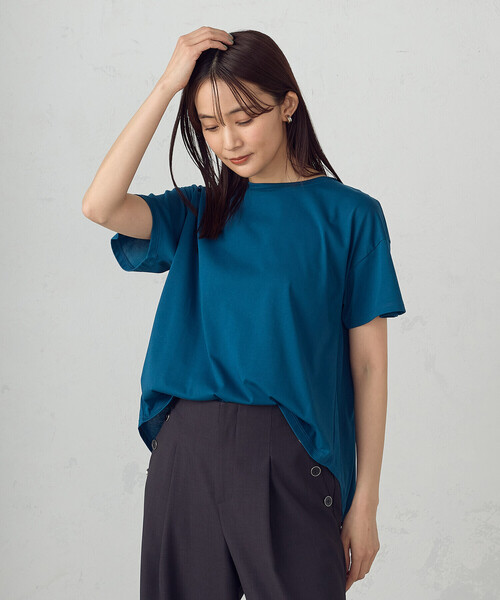 COMME CA ISM(コムサイズム)の「【接触冷感】バックタックTシャツ(Tシャツ/カットソー・レディース・ブルー/ブラック/ホワイト・LARGE/MEDIUM)」の13枚目の写真