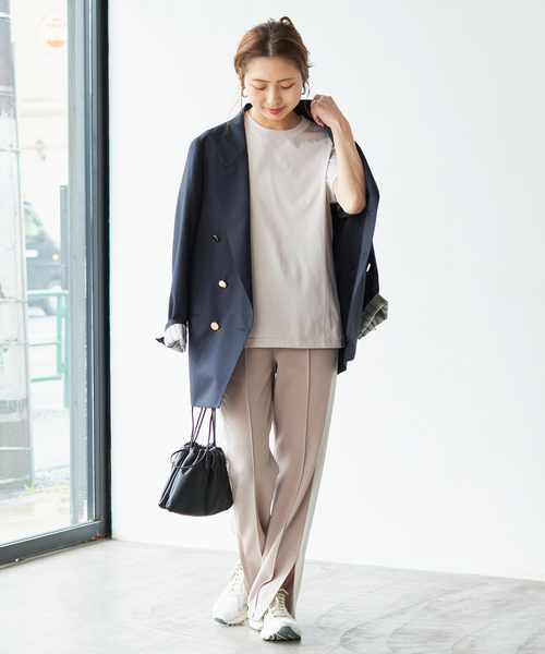 Spick & Span（スピックアンドスパン）の「《追加》ファインコットンTシャツ（Tシャツ/カットソー・レディース・ブラック/ライトグレー/ホワイト/ブラウン・FREE）」の8枚目の写真