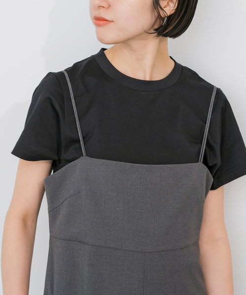 Spick & Span（スピックアンドスパン）の「《追加》ファインコットンTシャツ（Tシャツ/カットソー・レディース・ブラック/ライトグレー/ホワイト/ブラウン・FREE）」の11枚目の写真