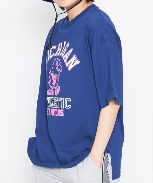 spiritoso（スピリトーゾ）の「【spiritoso】バードプリントカレッジＴシャツ（Tシャツ/カットソー・レディース・ブラック/カーキ/ネイビー・FREE）」の11枚目の写真