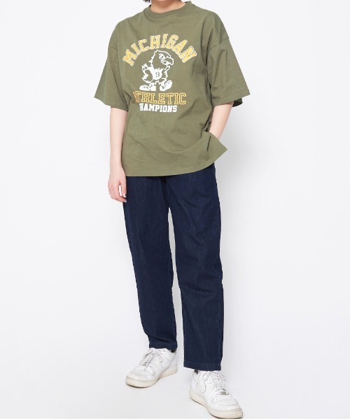 spiritoso（スピリトーゾ）の「【spiritoso】バードプリントカレッジＴシャツ（Tシャツ/カットソー・レディース・ブラック/カーキ/ネイビー・FREE）」の15枚目の写真