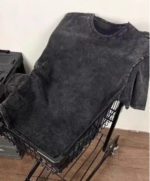 NEW GENTLEMAN(ニュージェントルマン)の「ブラックアウト ピグメント加工 オーバーサイズT(Tシャツ/カットソー・メンズ・ブラック/グレイッシュベージュ/オリーブ/グレー/ネイビー/パープル/ブラウン/ピンク・L/M/XL)」の12枚目の写真