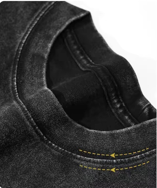 NEW GENTLEMAN(ニュージェントルマン)の「ブラックアウト ピグメント加工 オーバーサイズT(Tシャツ/カットソー・メンズ・ブラック/グレイッシュベージュ/オリーブ/グレー/ネイビー/パープル/ブラウン/ピンク・L/M/XL)」の9枚目の写真