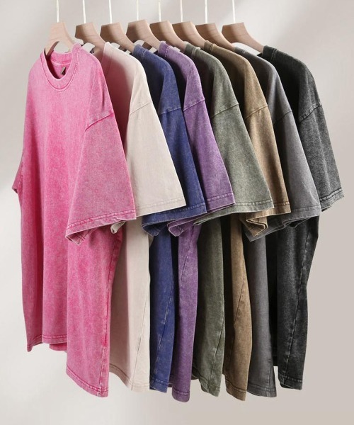 NEW GENTLEMAN(ニュージェントルマン)の「ブラックアウト ピグメント加工 オーバーサイズT(Tシャツ/カットソー・メンズ・ブラック/グレイッシュベージュ/オリーブ/グレー/ネイビー/パープル/ブラウン/ピンク・L/M/XL)」の19枚目の写真