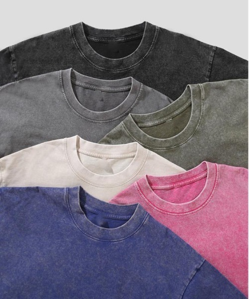 NEW GENTLEMAN(ニュージェントルマン)の「ブラックアウト ピグメント加工 オーバーサイズT(Tシャツ/カットソー・メンズ・ブラック/グレイッシュベージュ/オリーブ/グレー/ネイビー/パープル/ブラウン/ピンク・L/M/XL)」の20枚目の写真