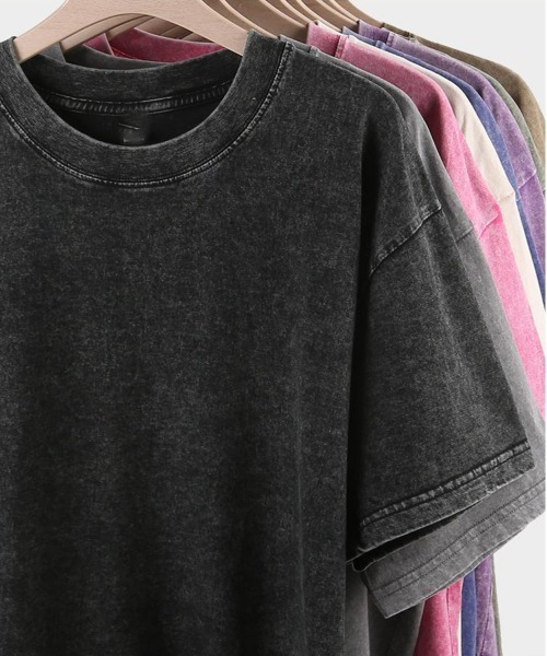 NEW GENTLEMAN(ニュージェントルマン)の「ブラックアウト ピグメント加工 オーバーサイズT(Tシャツ/カットソー・メンズ・ブラック/グレイッシュベージュ/オリーブ/グレー/ネイビー/パープル/ブラウン/ピンク・L/M/XL)」の21枚目の写真