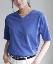 【骨格ストレートさんにオススメ】Vネック/五分袖ベーシックTシャツ