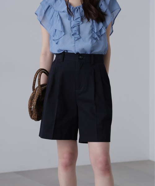 FREE'S MART（フリーズマート）の「◆チノショートパンツ（チノパンツ・レディース・ベージュ/ネイビー・SMALL/MEDIUM）」の4枚目の写真