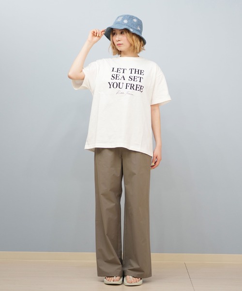 ムラサキスポーツ(ムラサキスポーツ)の「RIKKA FEMME/リッカファム メッセージロゴTシャツ Tシャツ RF25HS03(Tシャツ/カットソー・レディース・ホワイト/ピンク/ネイビー・FREE)」の5枚目の写真