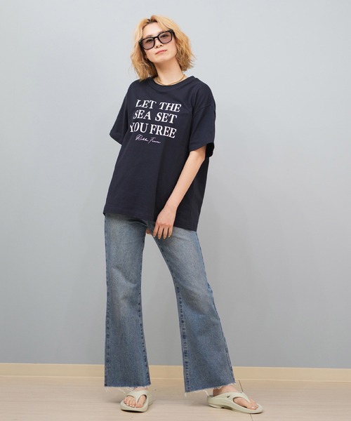 ムラサキスポーツ(ムラサキスポーツ)の「RIKKA FEMME/リッカファム メッセージロゴTシャツ Tシャツ RF25HS03(Tシャツ/カットソー・レディース・ホワイト/ピンク/ネイビー・FREE)」の7枚目の写真