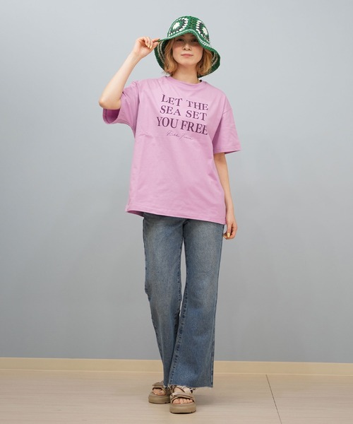 ムラサキスポーツ(ムラサキスポーツ)の「RIKKA FEMME/リッカファム メッセージロゴTシャツ Tシャツ RF25HS03(Tシャツ/カットソー・レディース・ホワイト/ピンク/ネイビー・FREE)」の9枚目の写真