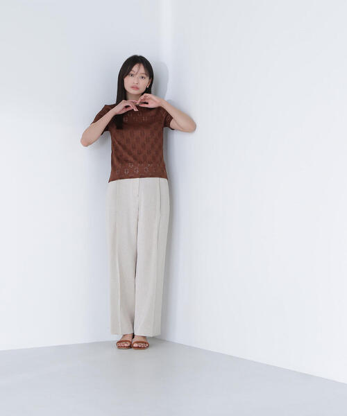 NATURAL BEAUTY BASIC(ナチュラルビューティーベーシック)の「カットレースTシャツ(Tシャツ/カットソー・レディース・ダークブラウン/オフホワイト/イエロー・FREE)」の11枚目の写真