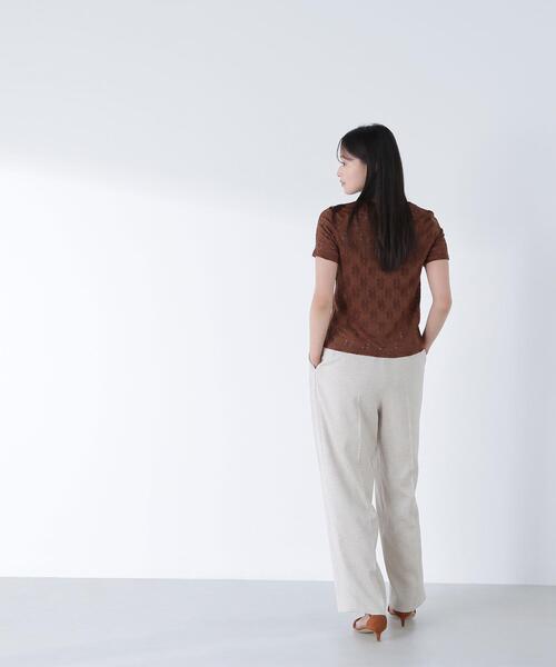 NATURAL BEAUTY BASIC(ナチュラルビューティーベーシック)の「カットレースTシャツ(Tシャツ/カットソー・レディース・ダークブラウン/オフホワイト/イエロー・FREE)」の7枚目の写真