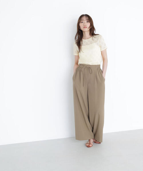 NATURAL BEAUTY BASIC(ナチュラルビューティーベーシック)の「カットレースTシャツ(Tシャツ/カットソー・レディース・ダークブラウン/オフホワイト/イエロー・FREE)」の18枚目の写真