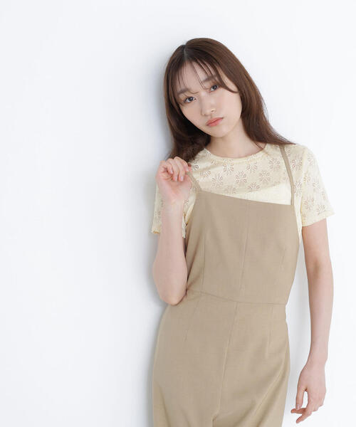 NATURAL BEAUTY BASIC(ナチュラルビューティーベーシック)の「カットレースTシャツ(Tシャツ/カットソー・レディース・ダークブラウン/オフホワイト/イエロー・FREE)」の20枚目の写真