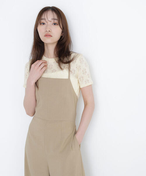 NATURAL BEAUTY BASIC(ナチュラルビューティーベーシック)の「カットレースTシャツ(Tシャツ/カットソー・レディース・ダークブラウン/オフホワイト/イエロー・FREE)」の22枚目の写真