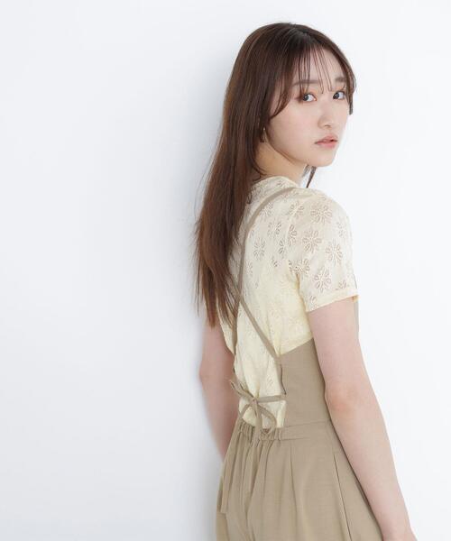 NATURAL BEAUTY BASIC(ナチュラルビューティーベーシック)の「カットレースTシャツ(Tシャツ/カットソー・レディース・ダークブラウン/オフホワイト/イエロー・FREE)」の21枚目の写真