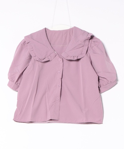 WEGO(ウィゴー)の「WEGO/パフスリーブガーリーブラウス(シャツ/ブラウス・レディース・ホワイト/パープル・MEDIUM/SMALL)」の11枚目の写真