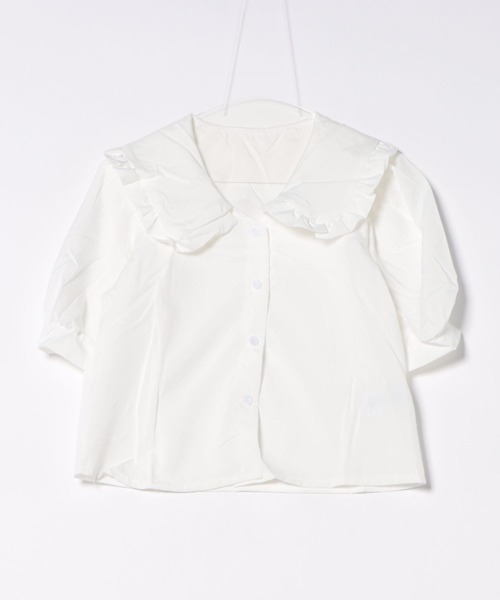 WEGO(ウィゴー)の「WEGO/パフスリーブガーリーブラウス(シャツ/ブラウス・レディース・ホワイト/パープル・MEDIUM/SMALL)」の10枚目の写真