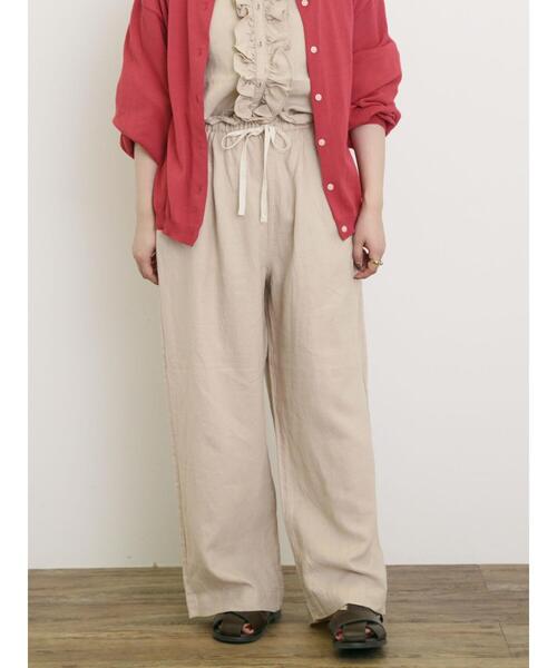 Samansa Mos2（サマンサ モスモス）の「【Cross×Linen】サス付パンツ（その他パンツ・レディース・グリーン/ベージュ/ネイビー/ブラック・F）」の2枚目の写真