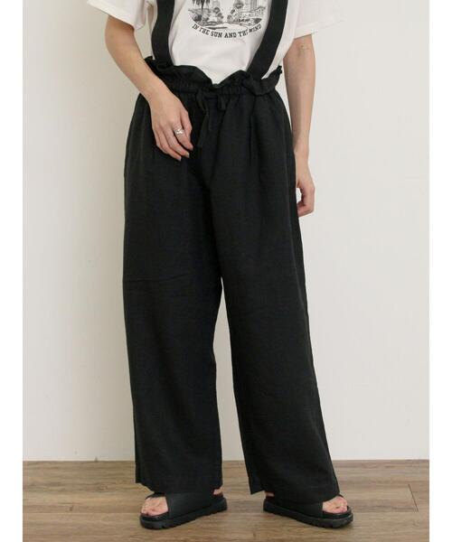 Samansa Mos2（サマンサ モスモス）の「【Cross×Linen】サス付パンツ（その他パンツ・レディース・グリーン/ベージュ/ネイビー/ブラック・F）」の6枚目の写真