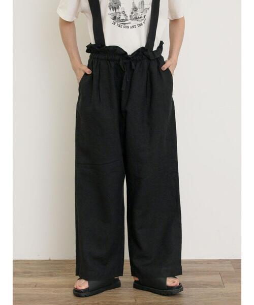 Samansa Mos2（サマンサ モスモス）の「【Cross×Linen】サス付パンツ（その他パンツ・レディース・グリーン/ベージュ/ネイビー/ブラック・F）」の5枚目の写真