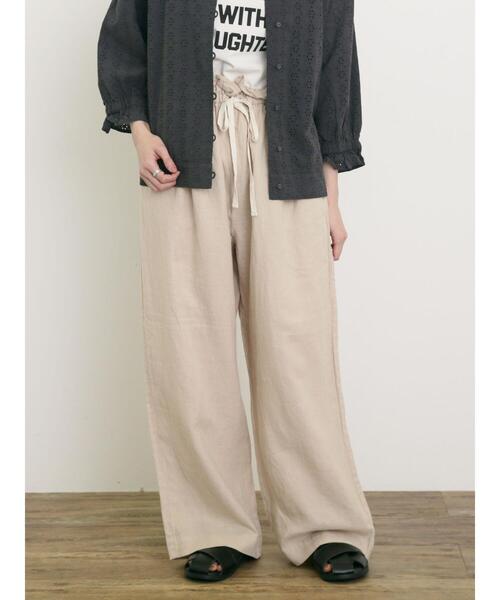 Samansa Mos2（サマンサ モスモス）の「【Cross×Linen】サス付パンツ（その他パンツ・レディース・グリーン/ベージュ/ネイビー/ブラック・F）」の10枚目の写真