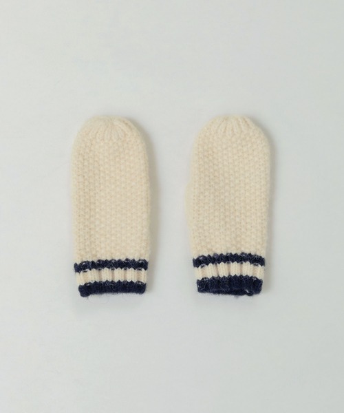 PAR ICI（パーリッシィ）の「カノコ編み ラインミトン（手袋・レディース・オレンジ/ブルー/ホワイト・FREE）」の2枚目の写真