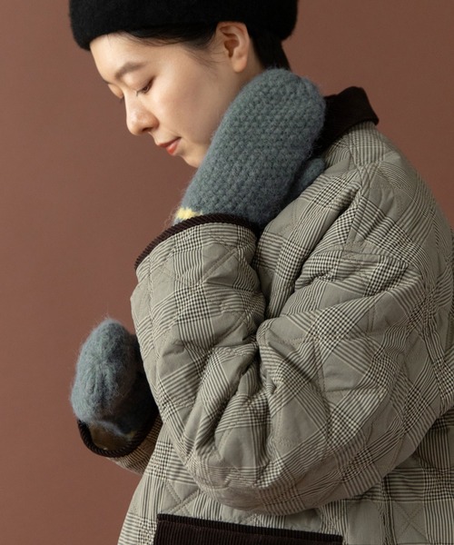 PAR ICI（パーリッシィ）の「カノコ編み ラインミトン（手袋・レディース・オレンジ/ブルー/ホワイト・FREE）」の6枚目の写真