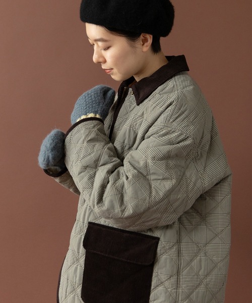 PAR ICI（パーリッシィ）の「カノコ編み ラインミトン（手袋・レディース・オレンジ/ブルー/ホワイト・FREE）」の7枚目の写真